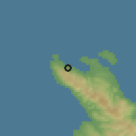 Shaded relief of the 60 km around Maluu, drawn from the GMTED2010 grid