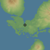 Shaded relief of the 60 km around Noro, drawn from the GMTED2010 grid