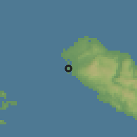 Shaded relief of the 60 km around Taro Island, drawn from the GMTED2010 grid