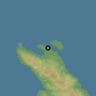 Shaded relief of the 60 km around Uruuru, drawn from the GMTED2010 grid