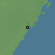Shaded relief of the 60 km around Buur Gaabo, drawn from the GMTED2010 grid