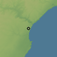 Shaded relief of the 60 km around Eyl, drawn from the GMTED2010 grid