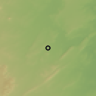 Shaded relief of the 60 km around Garbahaarrey, drawn from the GMTED2010 grid