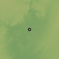 Shaded relief of the 60 km around Baardheere, drawn from the GMTED2010 grid