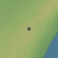 Shaded relief of the 60 km around Qeycad, drawn from the GMTED2010 grid
