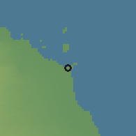 Shaded relief of the 60 km around Seylac, drawn from the GMTED2010 grid