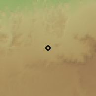 Shaded relief of the 60 km around Shiikh Abdaal, drawn from the GMTED2010 grid