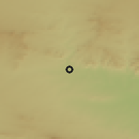 Shaded relief of the 55 km around Jansenville, drawn from the GMTED2010 grid