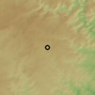 Shaded relief of the 56 km around Libode, drawn from the GMTED2010 grid