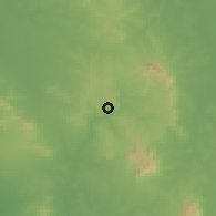 Shaded relief of the 55 km around Malmesbury, drawn from the GMTED2010 grid