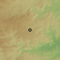 Shaded relief of the 57 km around Melmoth, drawn from the GMTED2010 grid
