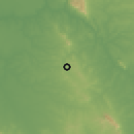 Shaded relief of the 55 km around Mooreesburg, drawn from the GMTED2010 grid
