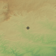 Shaded relief of the 56 km around Bhisho, drawn from the GMTED2010 grid