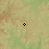 Shaded relief of the 57 km around Nongoma, drawn from the GMTED2010 grid
