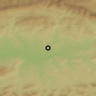 Shaded relief of the 55 km around Oudtshoorn, drawn from the GMTED2010 grid