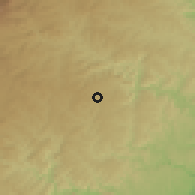 Shaded relief of the 56 km around Bizana, drawn from the GMTED2010 grid