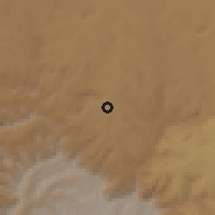 Shaded relief of the 57 km around Phuthaditjhaba, drawn from the GMTED2010 grid