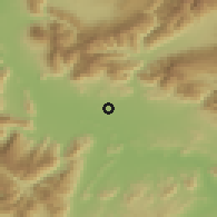 Shaded relief of the 55 km around Worcester, drawn from the GMTED2010 grid