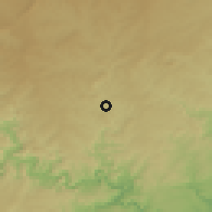 Shaded relief of the 56 km around Butterworth, drawn from the GMTED2010 grid