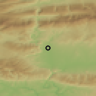 Shaded relief of the 55 km around Calitzdorp, drawn from the GMTED2010 grid