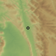Shaded relief of the 56 km around Citrusdal, drawn from the GMTED2010 grid