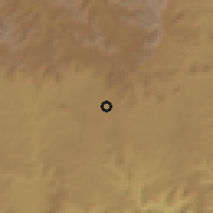 Shaded relief of the 56 km around Elliot, drawn from the GMTED2010 grid