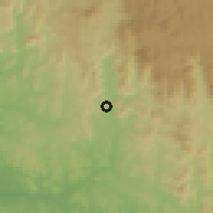 Shaded relief of the 56 km around Garies, drawn from the GMTED2010 grid