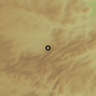 Shaded relief of the 57 km around Barberton, drawn from the GMTED2010 grid