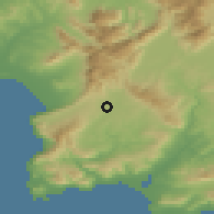 Shaded relief of the 55 km around Grabouw, drawn from the GMTED2010 grid