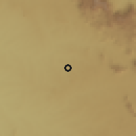 Shaded relief of the 60 km around Pogee, drawn from the GMTED2010 grid