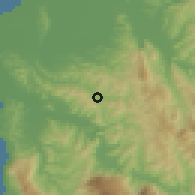 Shaded relief of the 53 km around Ballsh, drawn from the GMTED2010 grid