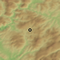 Shaded relief of the 53 km around Fushë-Arrëz, drawn from the GMTED2010 grid