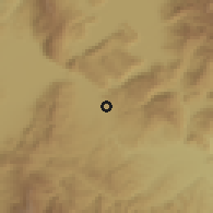 Shaded relief of the 53 km around Bilisht, drawn from the GMTED2010 grid