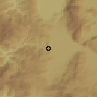 Shaded relief of the 53 km around Maliq, drawn from the GMTED2010 grid