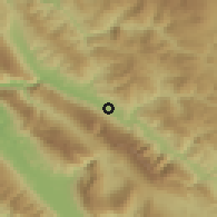 Shaded relief of the 53 km around Përmet, drawn from the GMTED2010 grid