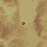 Shaded relief of the 53 km around Pogradec, drawn from the GMTED2010 grid