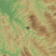 Shaded relief of the 53 km around Poliçan, drawn from the GMTED2010 grid