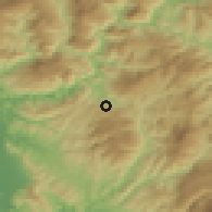 Shaded relief of the 53 km around Pukë, drawn from the GMTED2010 grid
