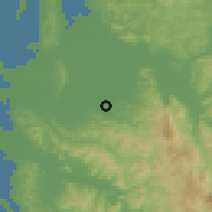 Shaded relief of the 53 km around Roskovec, drawn from the GMTED2010 grid