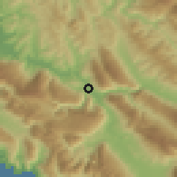 Shaded relief of the 53 km around Tepelenë, drawn from the GMTED2010 grid
