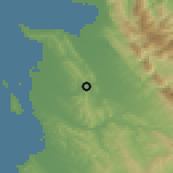 Shaded relief of the 53 km around Vorë, drawn from the GMTED2010 grid