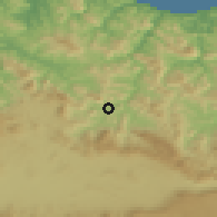 Shaded relief of the 52 km around Arrasate, drawn from the GMTED2010 grid