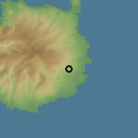 Shaded relief of the 57 km around Agüimes, drawn from the GMTED2010 grid