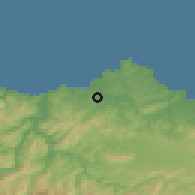 Shaded relief of the 52 km around Avilés, drawn from the GMTED2010 grid