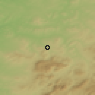 Shaded relief of the 54 km around Baena, drawn from the GMTED2010 grid