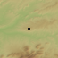Shaded relief of the 54 km around Baeza, drawn from the GMTED2010 grid