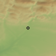 Shaded relief of the 53 km around Balaguer, drawn from the GMTED2010 grid