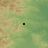Shaded relief of the 53 km around Banyoles, drawn from the GMTED2010 grid