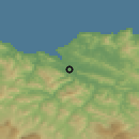 Shaded relief of the 52 km around Barakaldo, drawn from the GMTED2010 grid