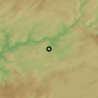 Shaded relief of the 52 km around Barbadás, drawn from the GMTED2010 grid